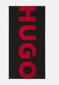 Hugo Towel Corporate Logo - Beach Towel - Black