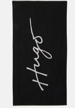 Hugo Towel Handwritten Logo - Beach Towel - Black -Hugo Shop 621ef1b7e0ea49fe82fddb8ea317e9f9