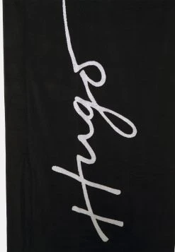 Hugo Towel Handwritten Logo - Beach Towel - Black