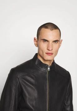 Hugo Lokis - Leather Jacket - Black -Hugo Shop b430155bef9b4231a6c0f1ae31e4bdcf
